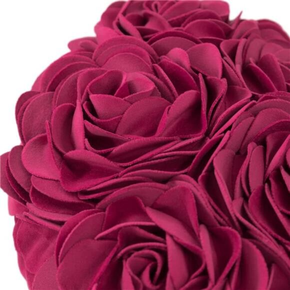 3D Flower Velvet Throw Pillow Cover Aesthetic Heart Accent Pillow Cases - Picture 4 of 7